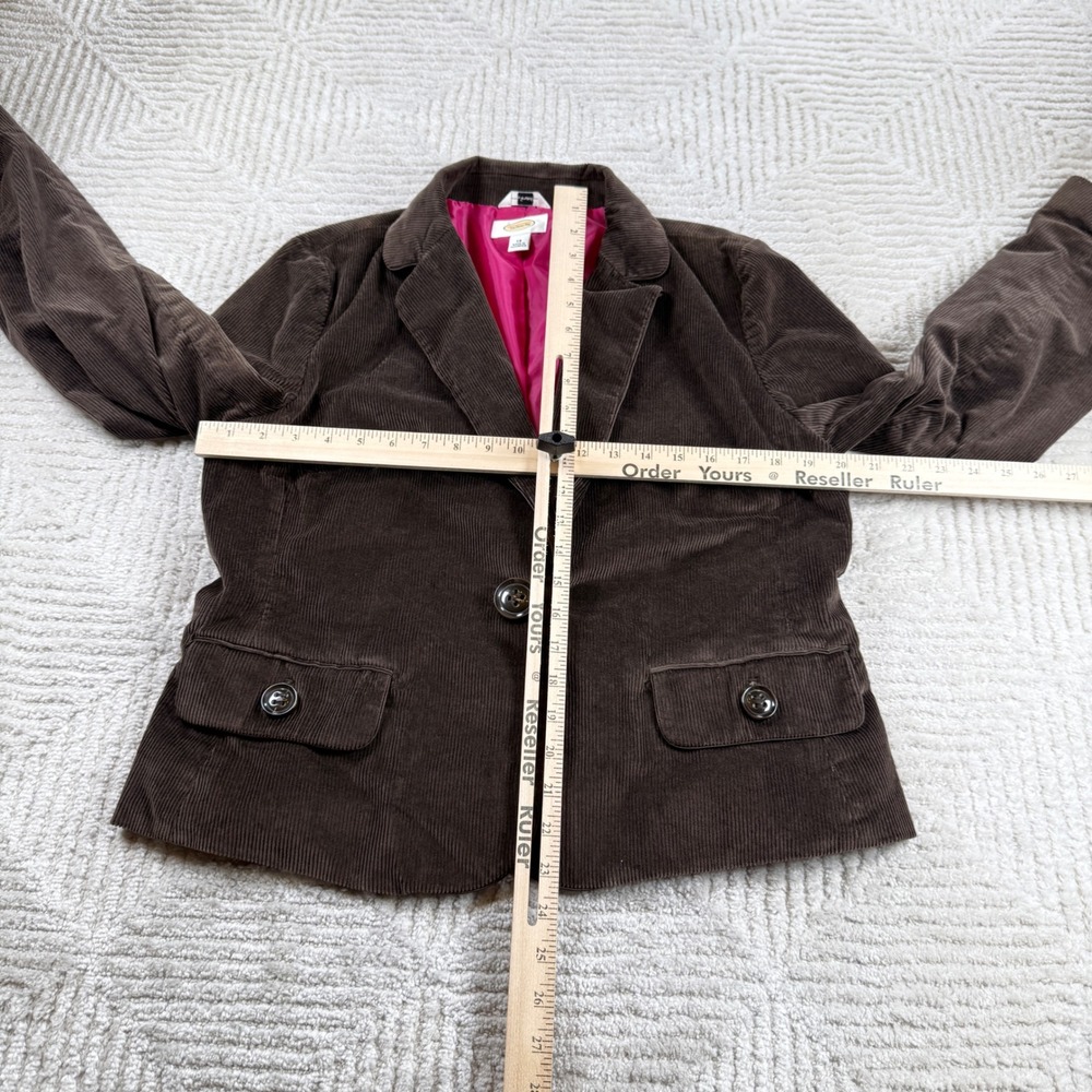 Talbots Corduroy Blazer Womens 14 Brown Stretch Jacket Academia Preppy VTG 00s - Picture 2 of 11